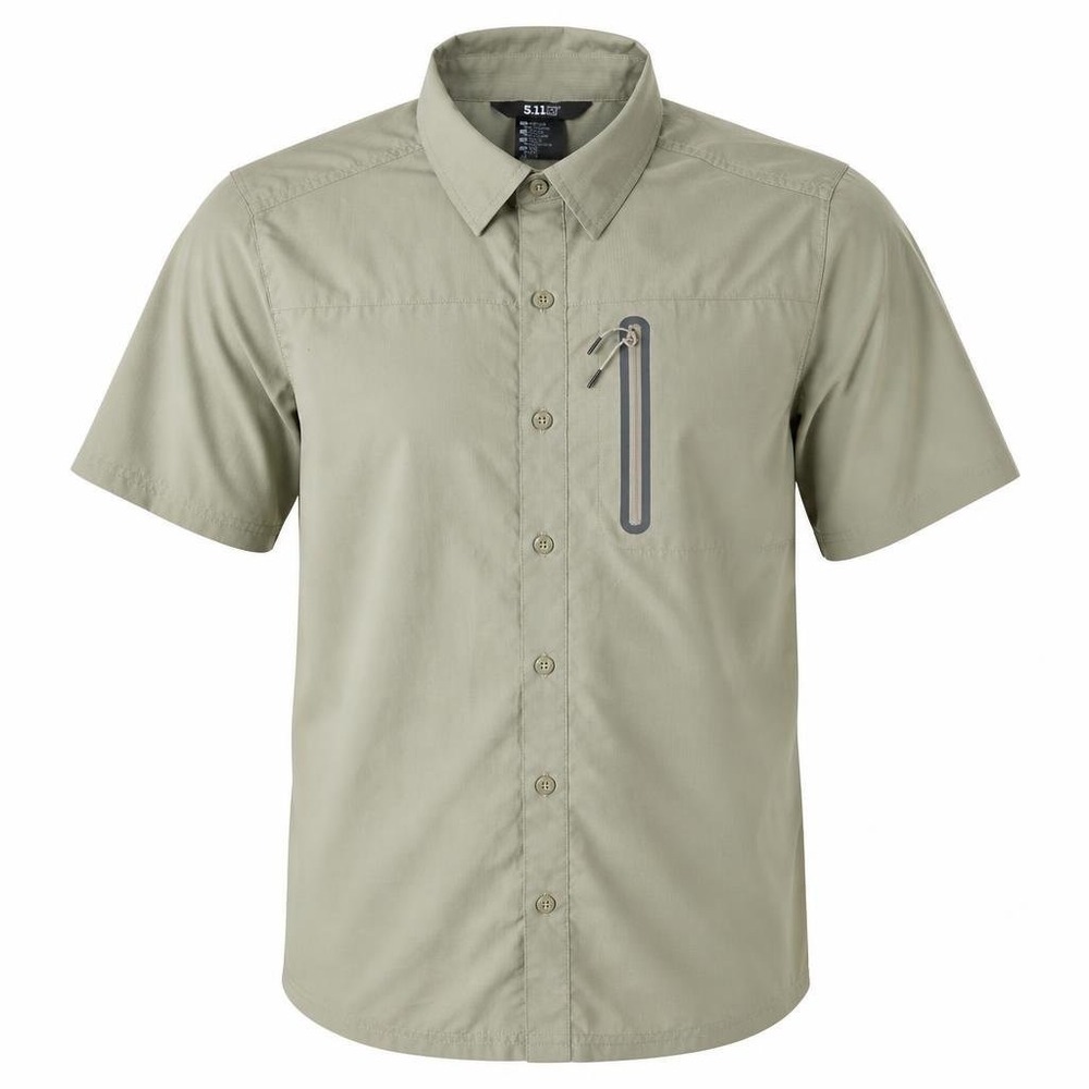 5.11 Tactical Shirt Mens M Green Ripstop‎ Zip Pocket Gorpcore Security Hiking